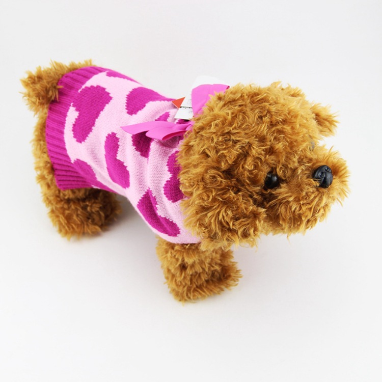 Pull pour chien motif cœur rose – XS à L