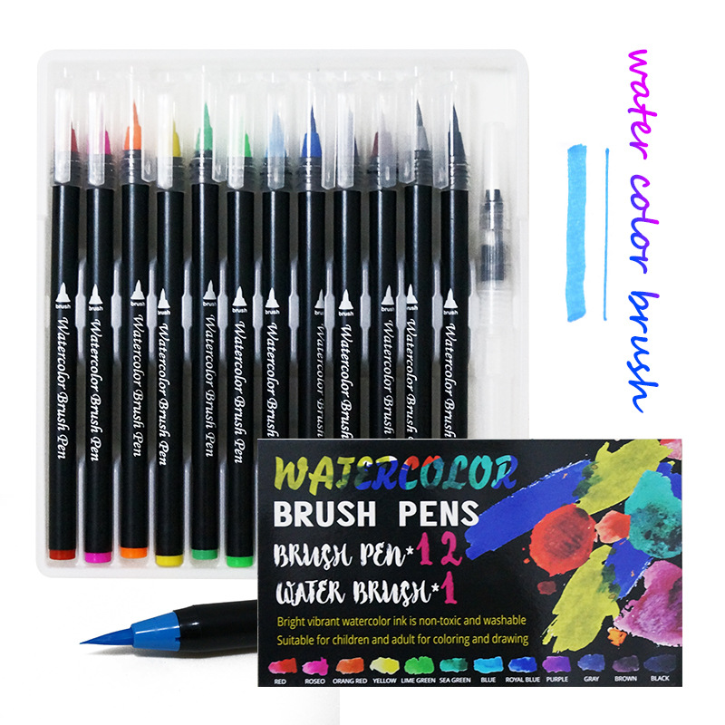 Feutres pinceaux aquarelle – cinq assortiments de couleurs
