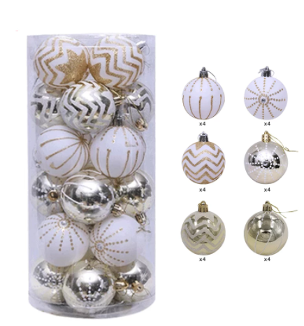 Boules décoratives de Noël – blanc ou bleu