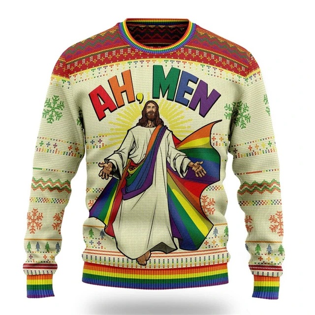 Pull de Noël humoristique à motifs – Homme et femme