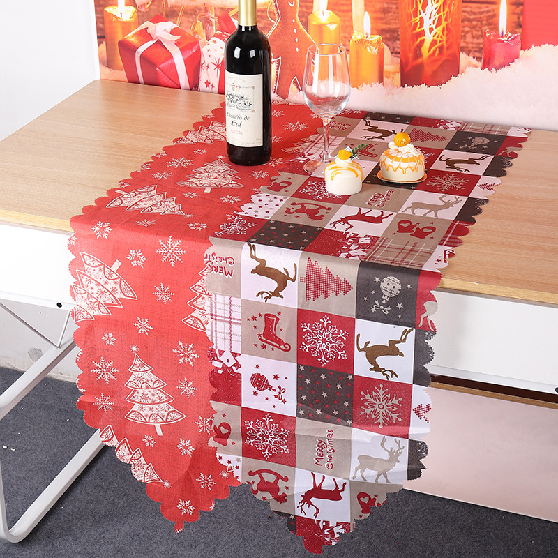 Chemin de table de Noël imprimé – quatre motifs