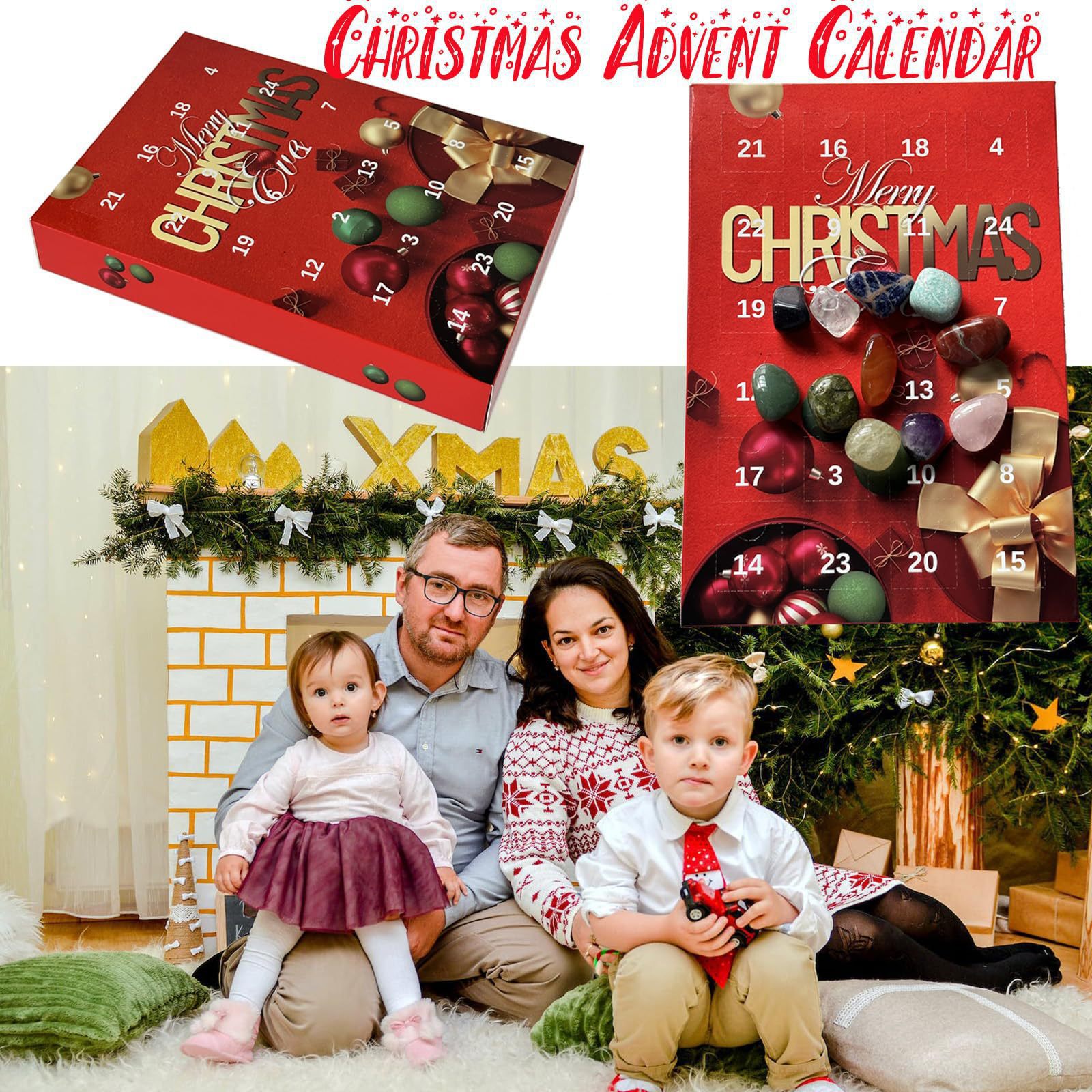 Calendrier de l’Avent pierres décoratives – deux formats