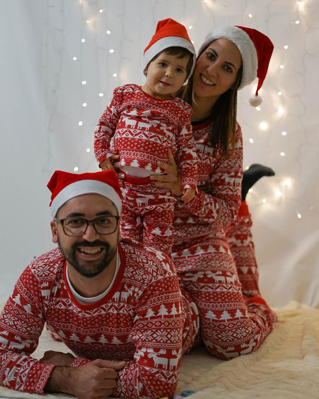 Tenue de Noël assortie famille imprimée