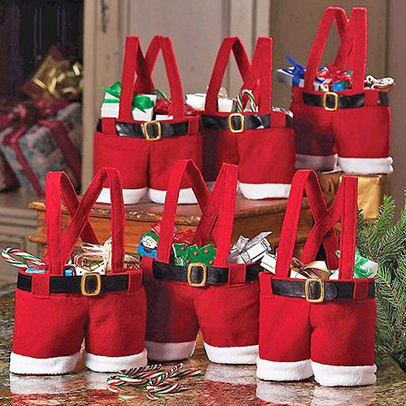 Sachet cadeau de Noël en feutrine – unité, lot de 5 ou de 10