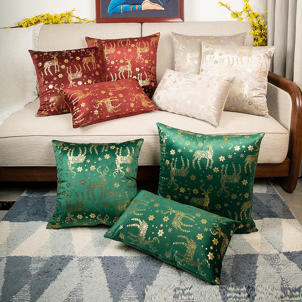 Housse de coussin de Noël effet velours – neuf combinaisons