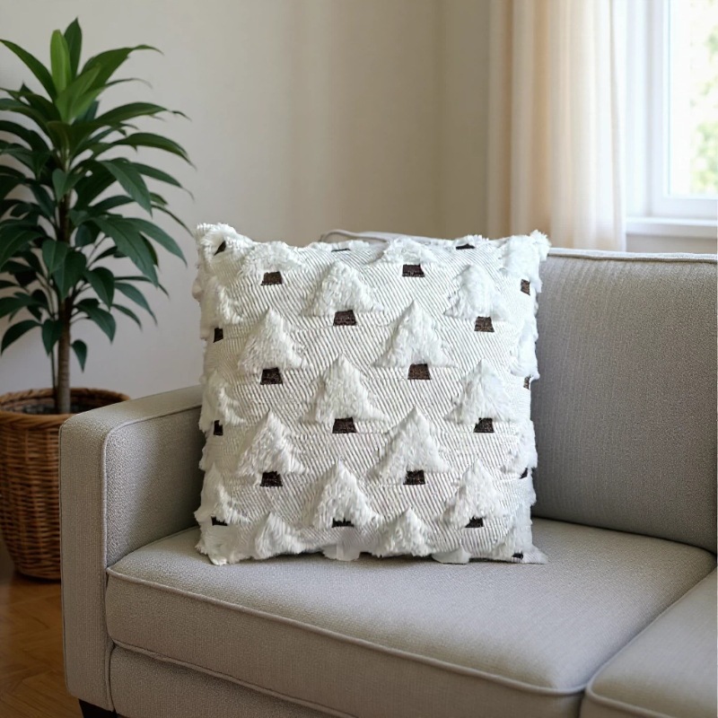 Housse de coussin de Noël – sapin en relief