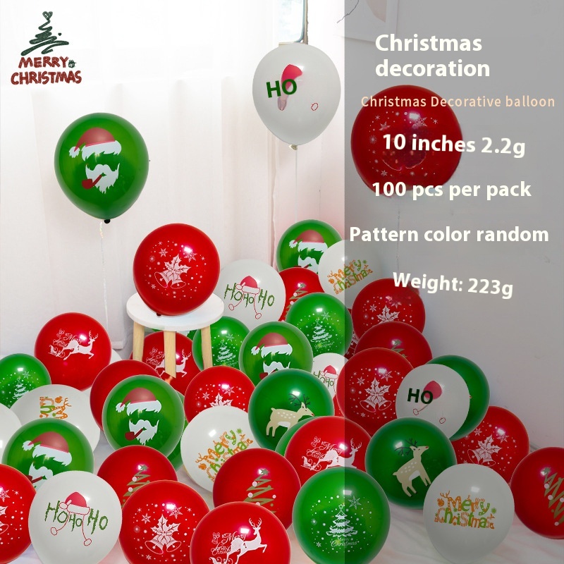 Ballons de Noël rouge vert blanc pour fête