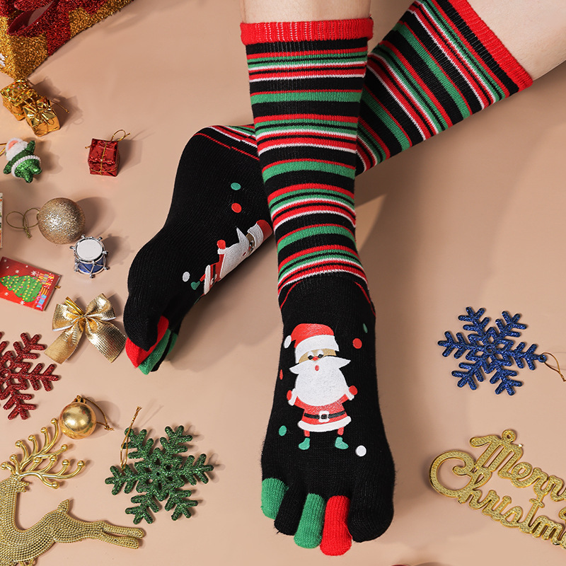 Chaussettes de Noël femme cinq doigts