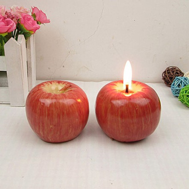 Bougie décorative en forme de pomme – trois tailles