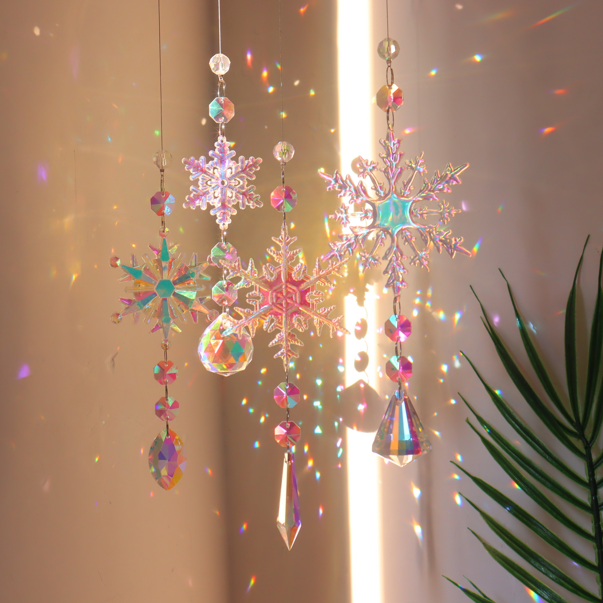 Suspension cristal flocon de neige de Noël