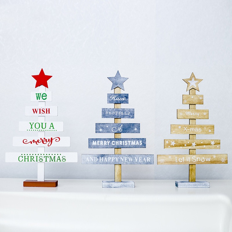 Suspensions de sapin de Noël à lettres peintes – trois couleurs