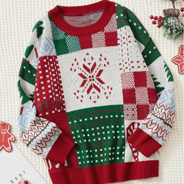 Pull de Noël femme jacquard à motif renne