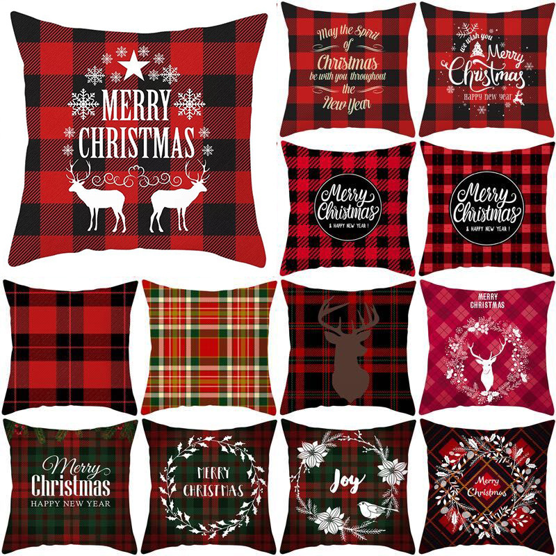 Housse de coussin de Noël – imprimé festif