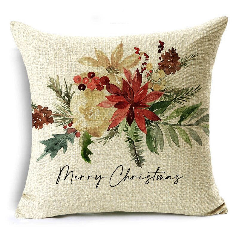 Housse de coussin de Noël – aspect lin