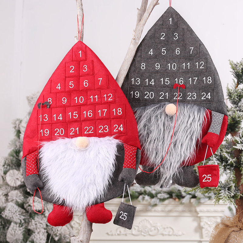 Suspension de Noël Père Noël sans visage – rouge ou gris