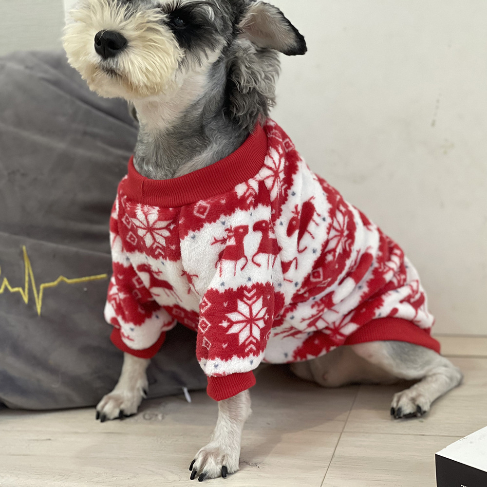 Manteau de Noël matelassé pour chien – rouge, S à XL