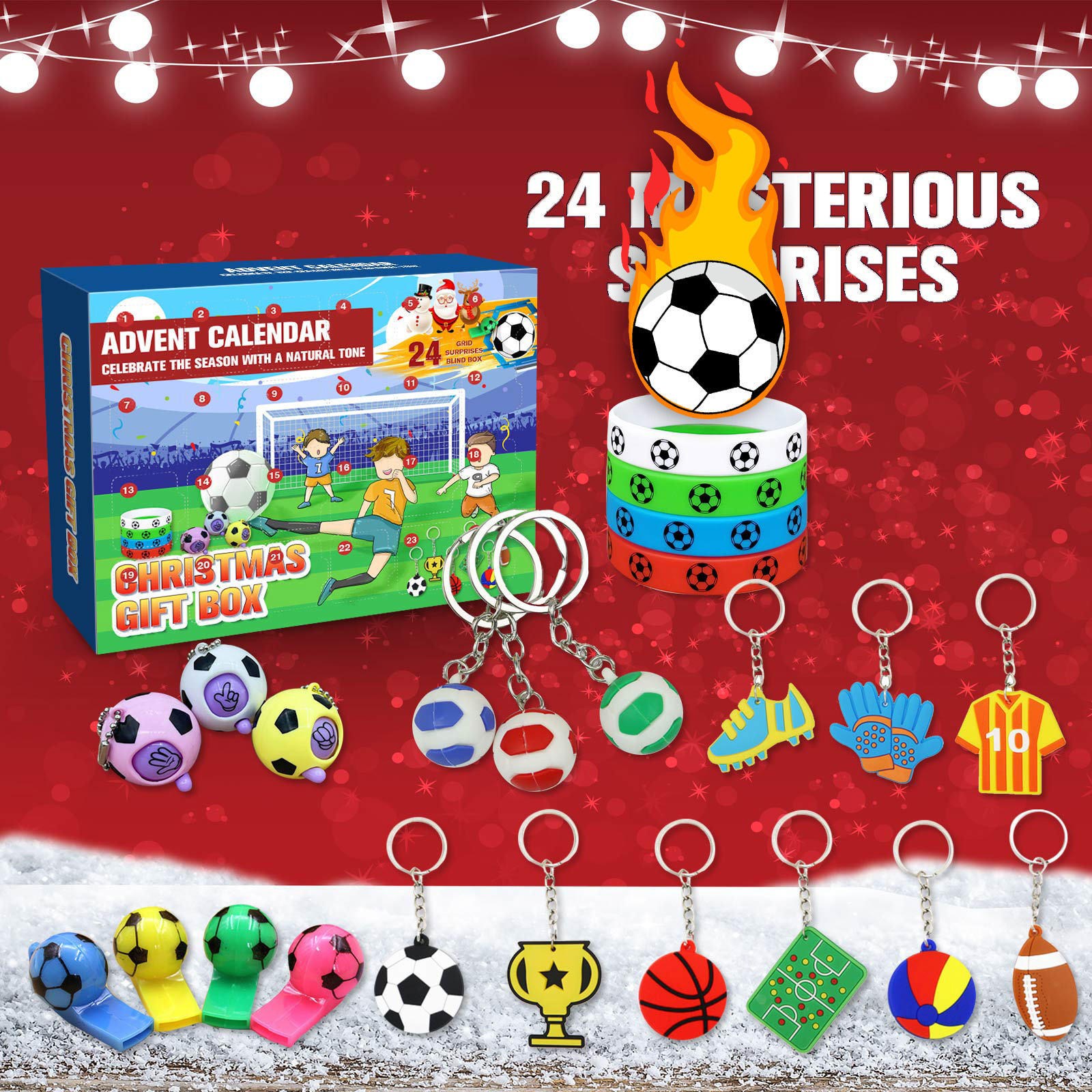 Calendrier de l’Avent football – rouge ou vert