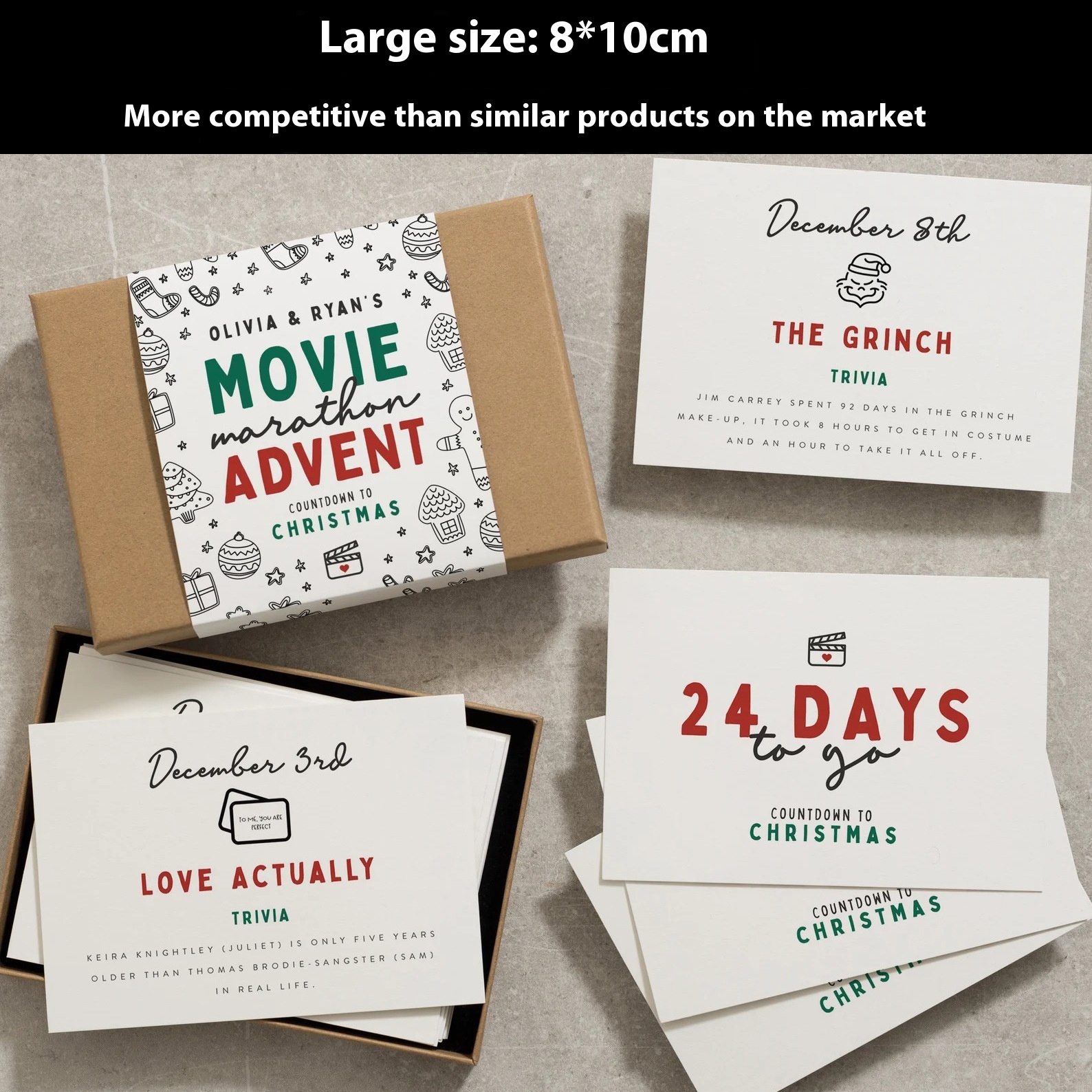 Calendrier de l’Avent sur carte – cinéma ou musique