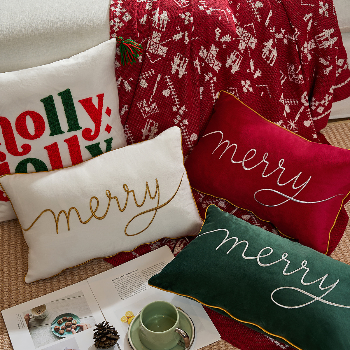 Housse de coussin décorative de Noël pour salon
