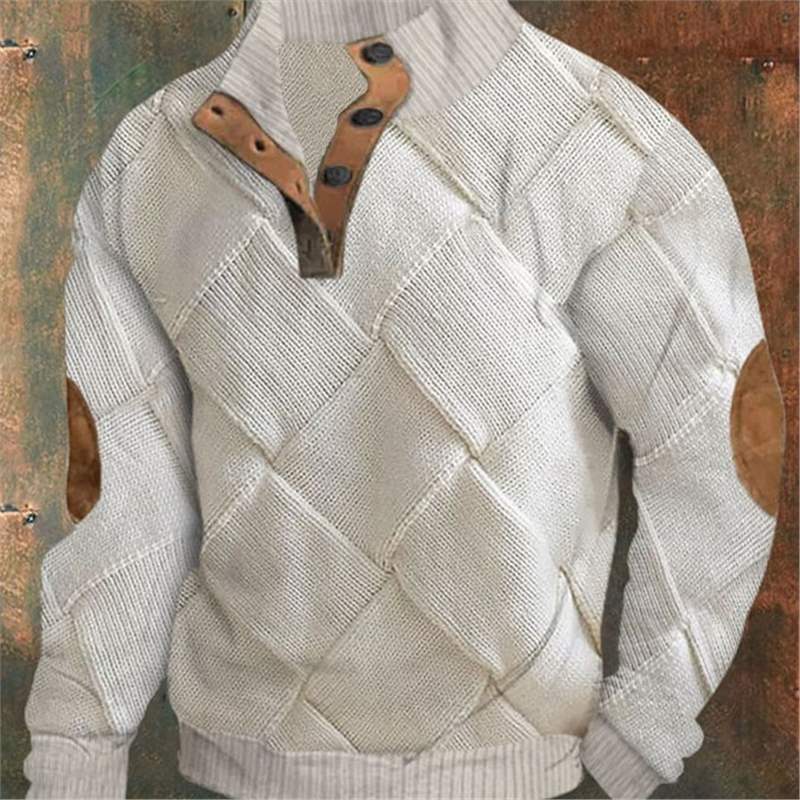 Pull de Noël à col tunisien et manches longues