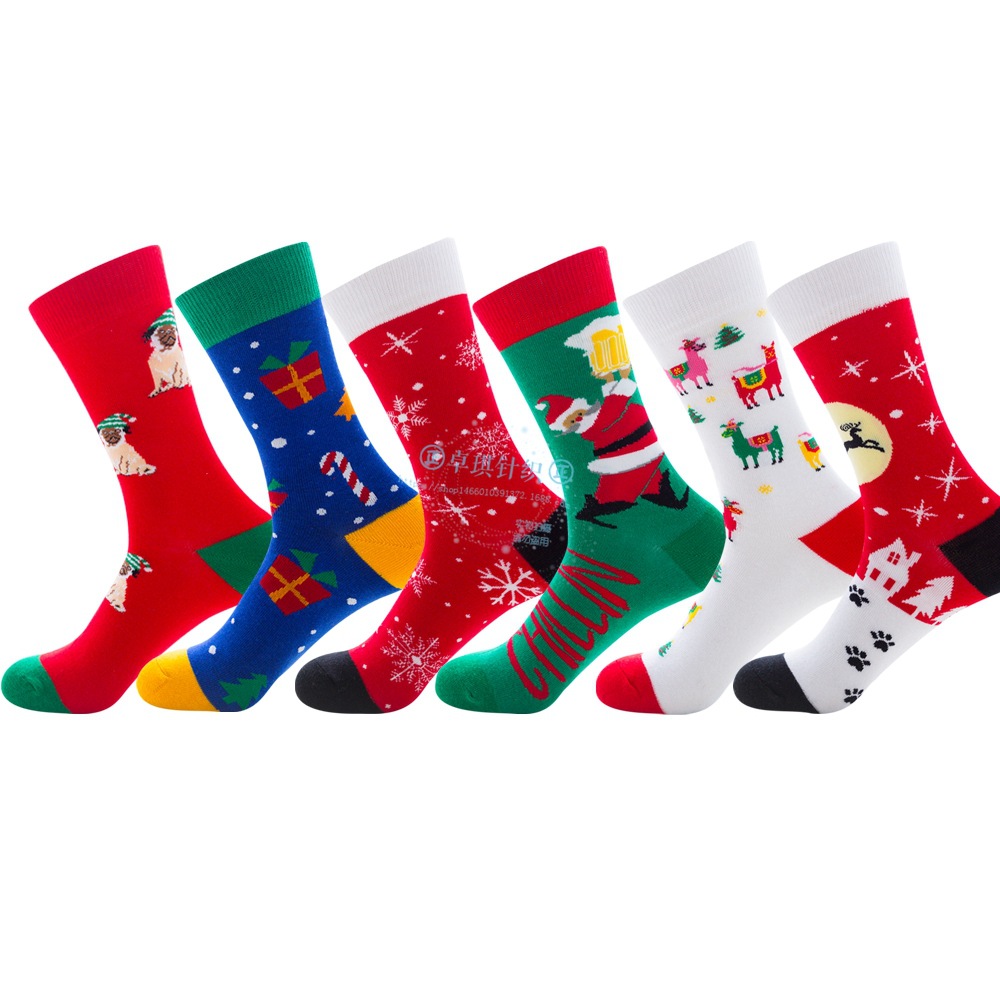 Chaussettes de Noël fantaisie – sept dessins, taille unique